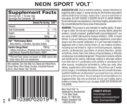 Neon Sports Volt Ingredients